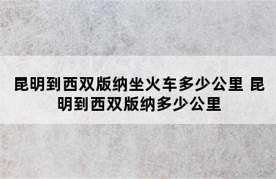 昆明到西双版纳坐火车多少公里 昆明到西双版纳多少公里